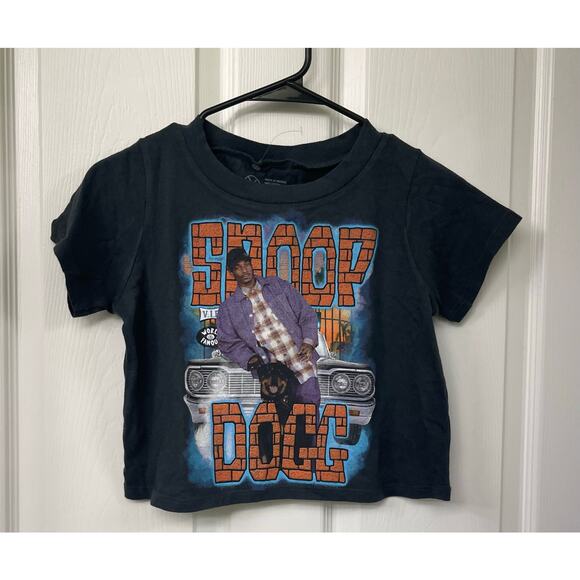 New Snoop Dogg crop small t-shirt rap artist graphic tee black NWOT short sleeve - Picture 1 of 3